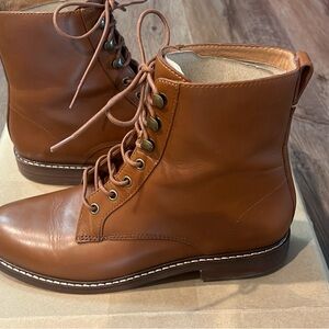 Madewell Brown Leather Lace-Up Boots